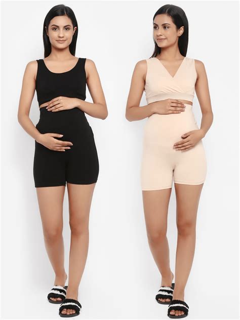Seamless Maternity Over Belly Shorts - Pack of 2