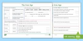 KS2 Stone Age to the Iron Age Revision Activity Mat
