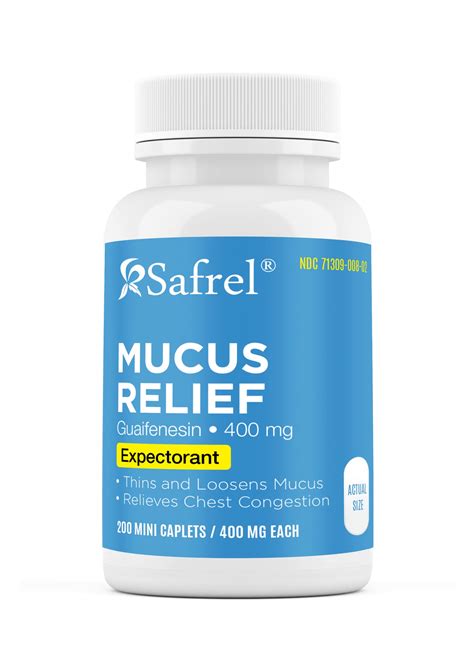 Buy Safrel Mucus Guaifenesin 400 mg - Fast Acting Expectorant, Thins ...