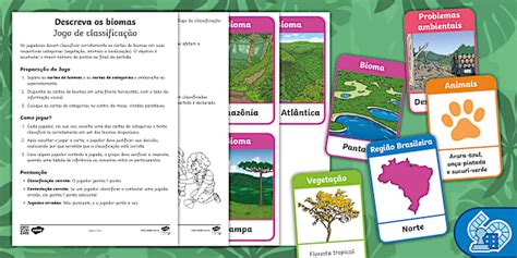 Descreva os biomas - Jogo de classificação