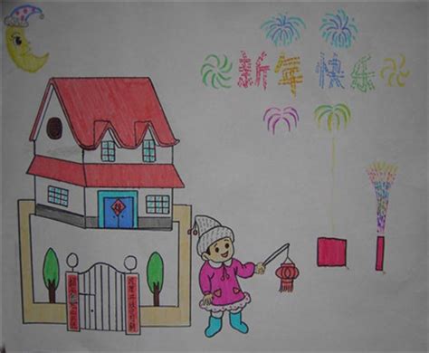 春节儿童画_儿童画_亲子图库_太平洋亲子网