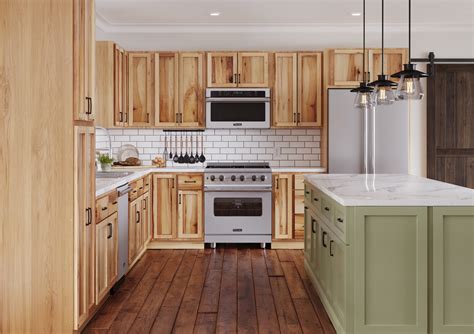 Rustic Hickory Kitchen Cabinets Sink