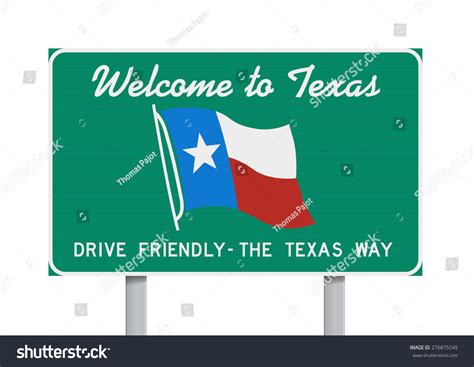 Welcome Texas Road Sign Stock Vector (Royalty Free) 276875549