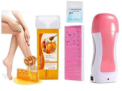 LRHAK Hair Removal Wax Kit Roll on Wax Heater ,Wax Roller Heater ...
