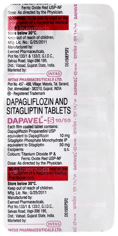 Dapavel S 1050 Tablet 10 - Uses, Side Effects, Dosage, Price | Truemeds