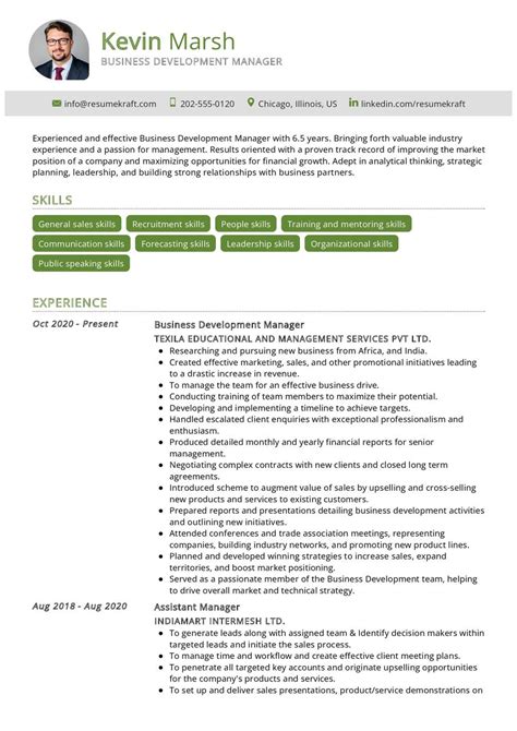 Image result for Business Development Manager CV Example