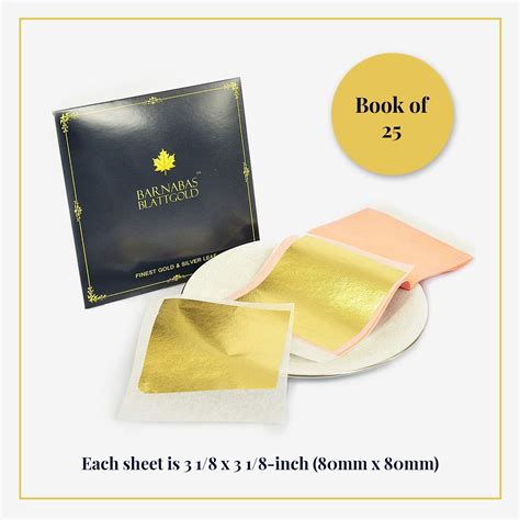Genuine Edible Gold - Luxury Gold Leaf Sheets - Barnabas Gold Transfer ...