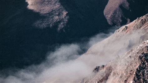 Wallpaper mountains, rocks, fog, clouds, slope hd, picture, image