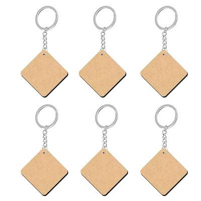 Key Chain With Square MDF Base Set Of 10 – Adikala - Craft Store