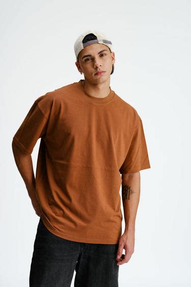 Buy Solid Brown Soft Jersey Oversized T-shirt | BonkersCorner