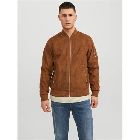 Jack and Jones | Men's Suede Long Sleeve Bomber Jacket | Bomber Jackets ...