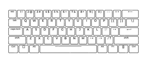 그래픽 사용을 위한 글자를 가진 컴퓨터 키보드 버튼 레이아웃 템플릿 현대 컴퓨터 키보드 터 일러스트레이션 | 프리미엄 벡터