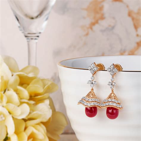 Vibrant Floral Diamond Studded Jhumkas