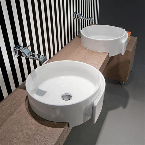 Lavabo semiencastrado - ROLL: RL44S - FLAMINIA - redondo / de cerámica ...