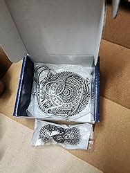 Sasitrends Brass Oxidised German Silver Pendant Necklace with Earrings ...