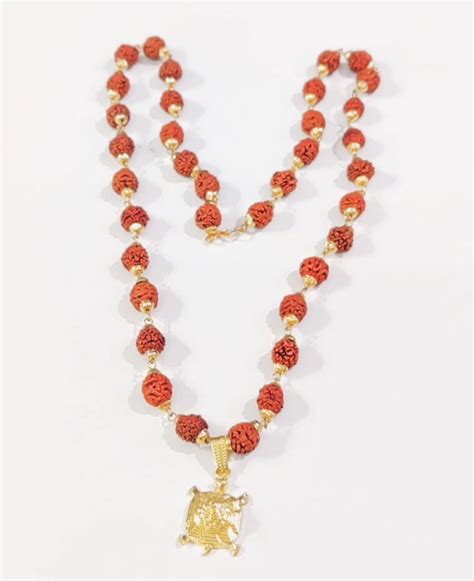 Rudraksha Mala With Meru Kurma Shree Yantra Pendant – PoojaProducts.com