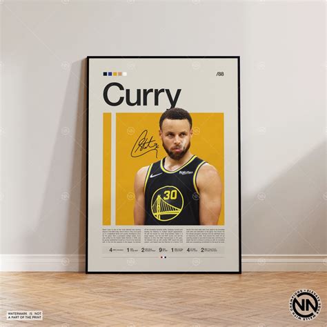 Steph Curry Poster, Golden State Warriors, NBA Poster, Sports Poster ...