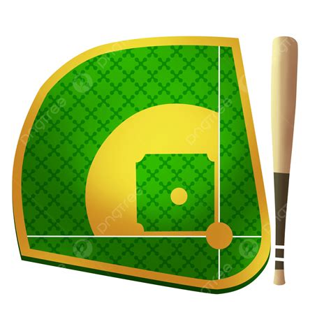 Cartoon Baseball Field Clipart PNG Images, Golden Yellow Checkered ...