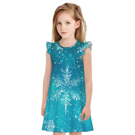 Qokaie Christmas Snow Print Girls Nightgowns, Nightgown Princess Pajama ...