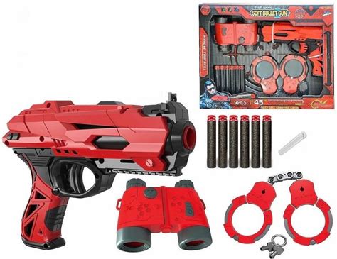 jmv High Speed Manual Soft Bullet Gun with 6 Foam Bullets, Handcuffs ...