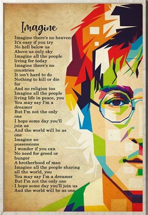John Lennon Imagine | Imagine lyrics, Imagine john lennon, Beatles lyrics