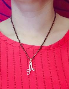 Vraj india A LETTER ALPHABET DIAMOND MANGALSUTRA DESIGN Alloy ...