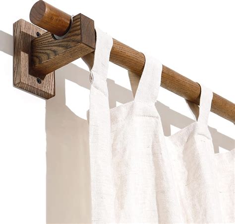 Amazon.com: Serchou Wooden Single Rod/Double Rod Curtain Rod Side ...