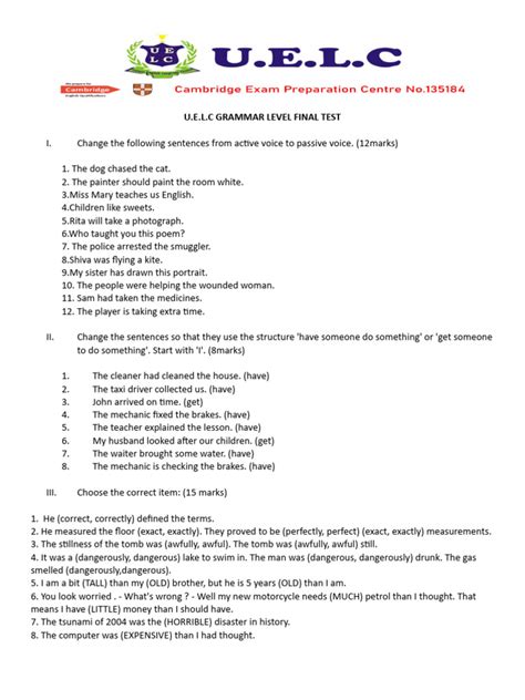 Image result for English Level 4 Test