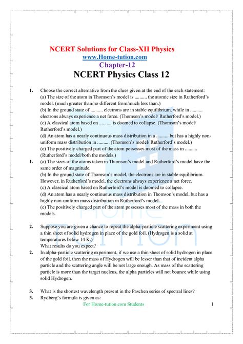 Image result for Physics Class 12 Atoms Tutorial Point