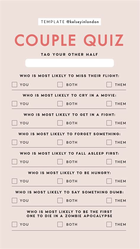 Printable Relationship Quiz - Printable Word Searches