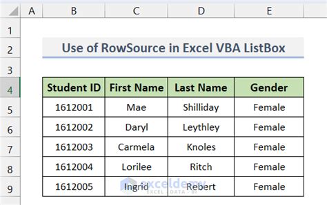 Image result for VBA RowSource Property