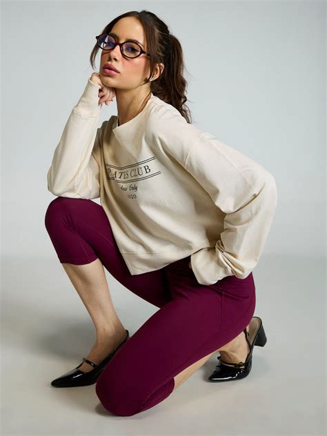 Cream Pilates Club Sweatshirt – CAVA Athleisure Pvt Ltd