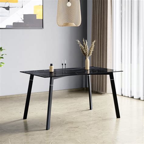 GODREJ INTERIO Dining Table Aclectic 6-Seater Metal Rectangular Dining ...
