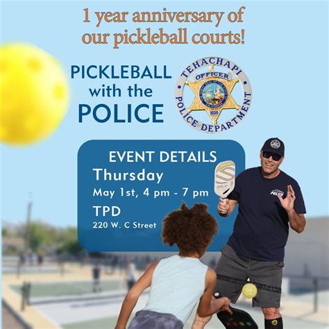Pickleball with the Police & One Year Anniversary of Courts Opening ...
