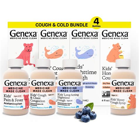 Snapklik.com : Genexa Kids Clean Cough Relief & Honey Cough Syrup, Pain ...