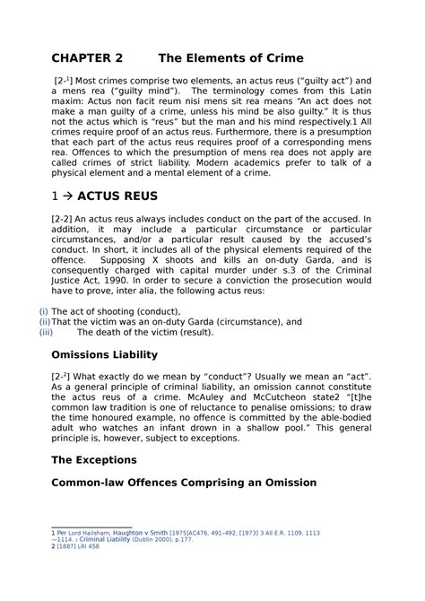Chapter 2 The Elements of Crime - CHAPTER 2 The Elements of Crime [2- 1 ] Most crimes comprise ...