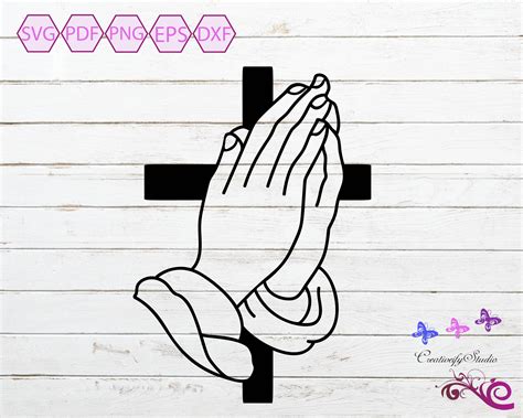 Praying Hands and Cross SVG Church Image Cross Decal Mug - Etsy Hong Kong