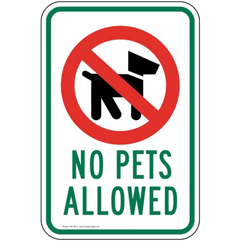 No Pets Allowed Sign PKE-16714 Pets / Pet Waste