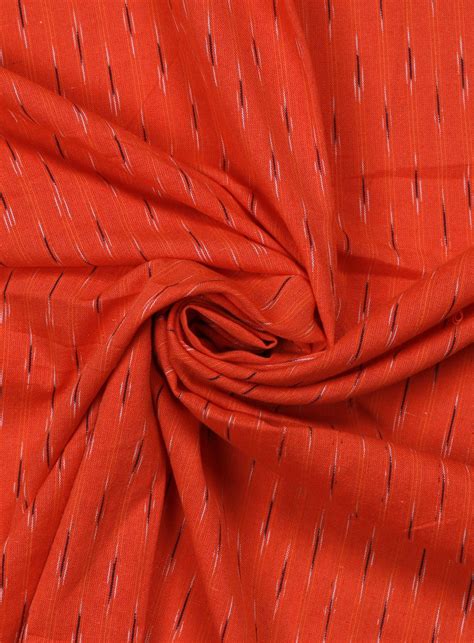 Orange Cotton Ikkat Fabric – Lavanya India
