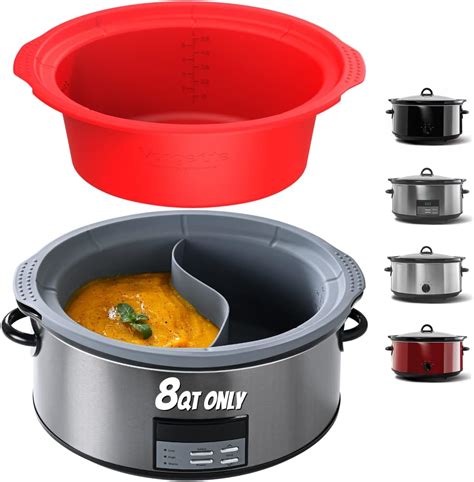 Amazon.com: Vangerute (2-PACK) 8QT Silicone Slow Cooker Liner for Oval ...