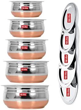Buy Classic Essentials Stainless Steel Handi Set with Lid | Copper ...