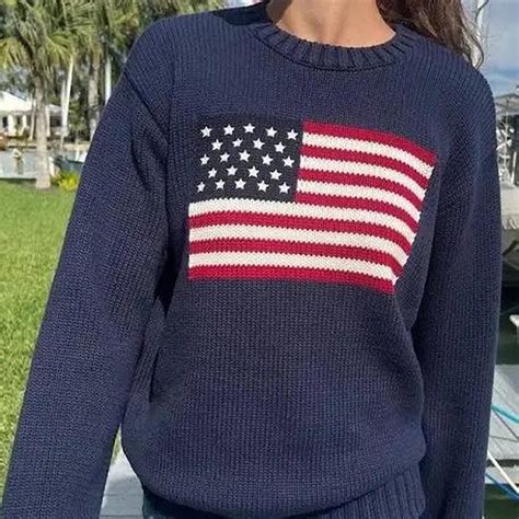 Brandy Melville bach american flag knit sweater,... | Depop