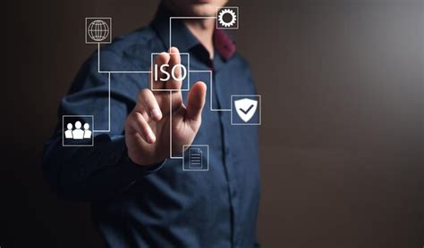 Man clicks on the iso. iso concept | Premium Photo