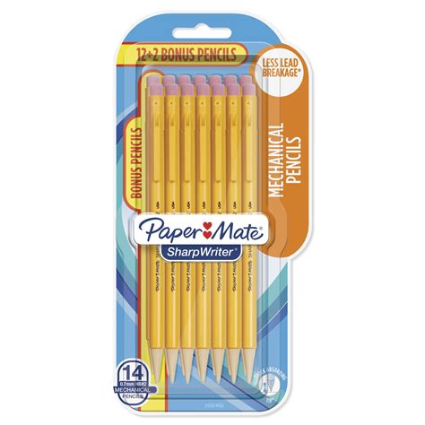 Paper Mate SharpWriter Mechanical Pencils, 0.7 mm HB #2 Lead, 14 Count ...