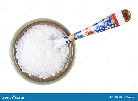 Ceramic Salt Cellar with Spoon with Sea Salt Stock Photo - Image of edible, kosher: 143034506