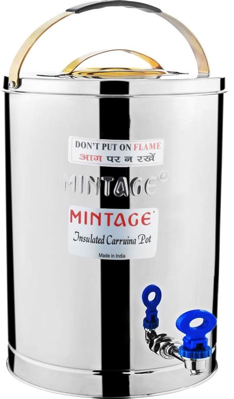 Buy Mintage Stainless Steel Alpine Tea Container 10 Liters With Leak ...