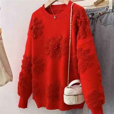 Buy Canna Floral Pearl Woolen Sweater for Women Online in India | Miss Mosa