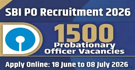 SBI PO Recruitment 2026 Notification Out – Apply Online for 1500 ...