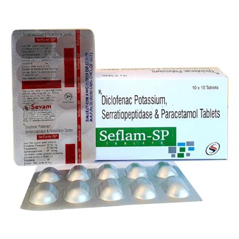 Seflam SP - Diclofenac Potassium, Serratiopeptidase & Paracetamol ...