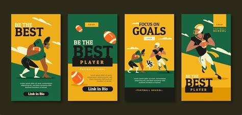 American football instagram stories template | Premium Vector